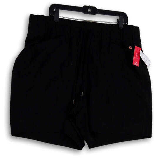 NWT Womens Black Flat Front Drawstring Elastic Waist Sweat Shorts Sz 18/20 image number 1