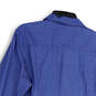 Mens Blue Long Sleeve Spread Collar Formal Button-Up Shirt Size Medium image number 3