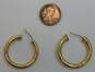 14k Yellow Gold Puffy Post Back Hoop Earrings 3.2g image number 5