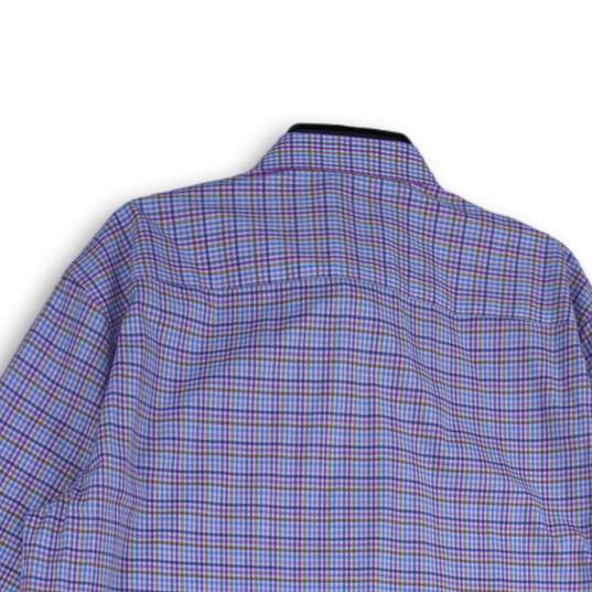 NWT Bugatchi Mens Multicolor Plaid Spread Collar Button-Up Shirt Size XL image number 4