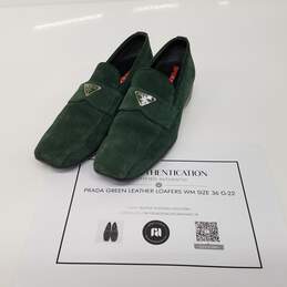 Prada Green Suede Loafers Women's Size 6