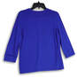 Womens Blue Knitted Long Sleeve Button Front Cardigan Sweater Size M/P 10-12 image number 2