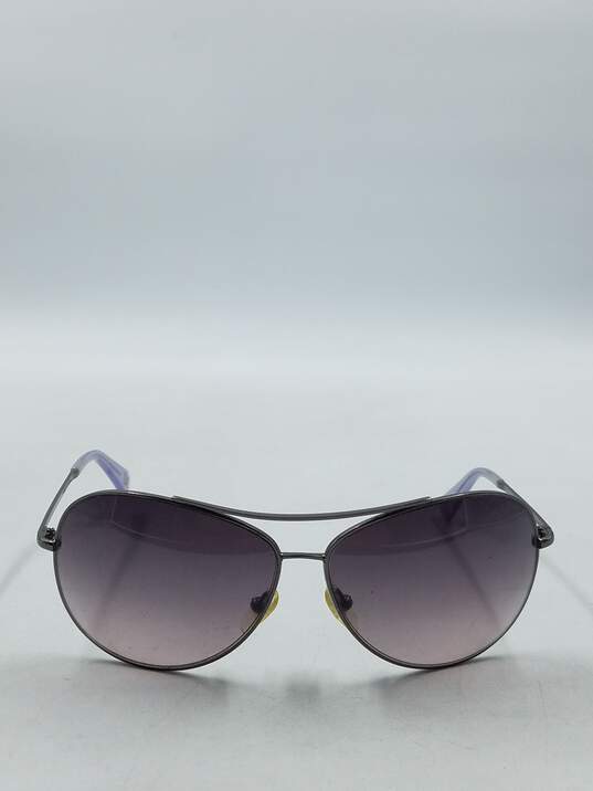 Diane von Furstenberg Gunmetal Aviator Sunglasses image number 2