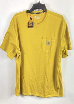 Carhartt Men Yellow Relaxed Fit T Shirt XL