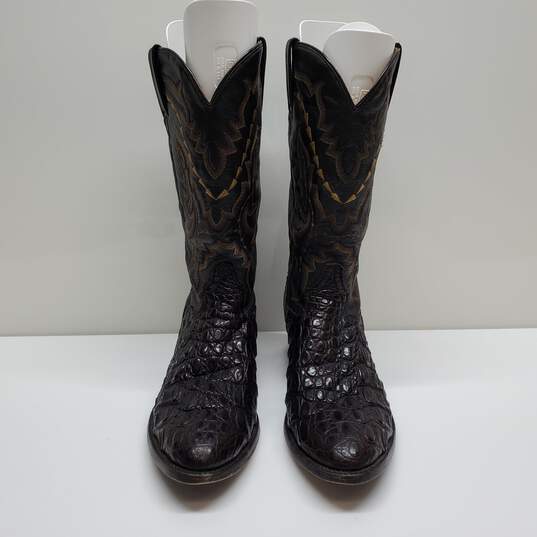 Dan Post Size 9 Birmingham Caiman Leather Western Cowboy Boots Mens 2386 Brown image number 2
