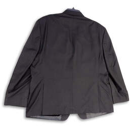Mens Black Long Sleeve Notch Lapel Pockets Two Button Blazer Size 52R alternative image