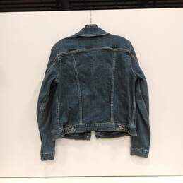 Girls Blue Button Collared Flap Pockets Long Sleeve Denim Jean Jacket Size XL alternative image
