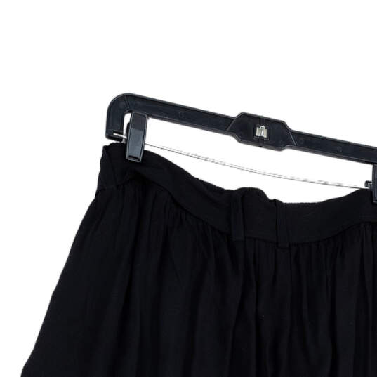 NWT Womens Black Waist Tie Waist Pockets Wide Leg Paperbag Pants Size 2 image number 4
