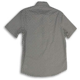 NWT Mens White Black Printed Short Sleeve Button-Up Shirt Size Medium alternative image