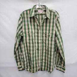 Filson's MN's Cotton Blend Green Plaid Long Sleeve Shirt Size M