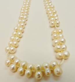 Vintage 14K Yellow Gold Pearl Hand Knotted Necklace FOR REPAIR 37.4g alternative image