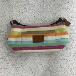 Womens Multicolor Inner Pocket Detachable Strap Logo Charm Hobo Bag Purse