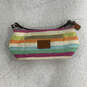 Womens Multicolor Inner Pocket Detachable Strap Logo Charm Hobo Bag Purse image number 1