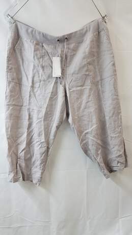 Organic Linen Eileen Fisher Pants Drawstring Capri 3X Gray