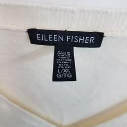 Eileen Fisher ivory v neck tunic sweater L/XL alternative image