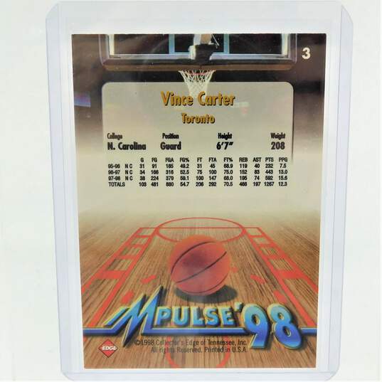 1998-99 Vince Carter Collector's Edge Impulse Rookie image number 3