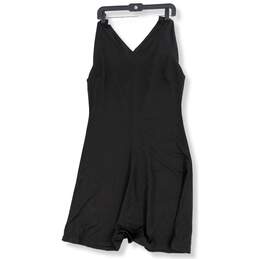 Womens Black Short Sleeve V-Neck Casual A-Line Dress Size Medium alternative image