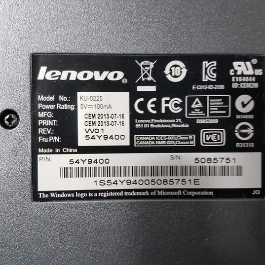 Lot of Two Lenovo USB PC Keyboards Model(KU-0225) image number 3