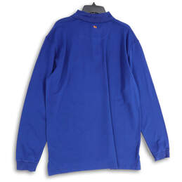 NWT Mens Blue Spread Collar Long Sleeve Polo Shirt Size X-Large alternative image