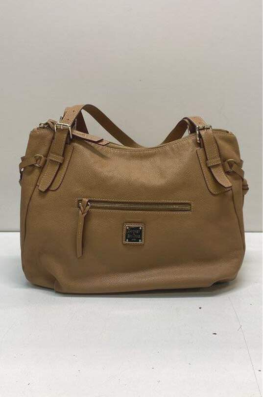 Dooney & Bourke Nina Beige Pebbled Leather Shoulder Handbag image number 1