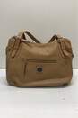 Dooney & Bourke Nina Beige Pebbled Leather Shoulder Handbag image number 1