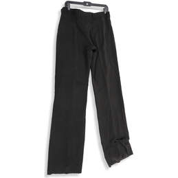 NWT Womens Black Flat Front Straight Leg Classic Trouser Pants Size 34 alternative image