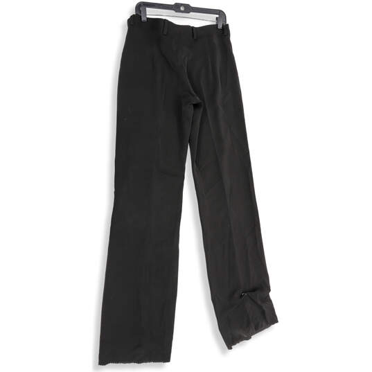 NWT Womens Black Flat Front Straight Leg Classic Trouser Pants Size 34 image number 2