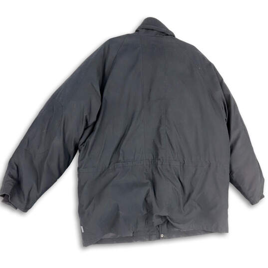 Mens Black Long Sleeve Flap Pockets Mock Neck Full-Zip Jacket Size X-Large image number 2