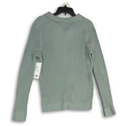 NWT Athleta Womens Sweet Bay Green Collared Long Sleeve Henley Sweater Size 1X alternative image