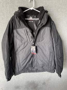 Mens Gray Black Long Sleeve Full Zip Windbreaker Jacket Size XL W-0547011-F