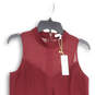 NWT Womens Red Sleeveless Mock Neck Sheer Back Zip Mini Dress Size XS image number 3