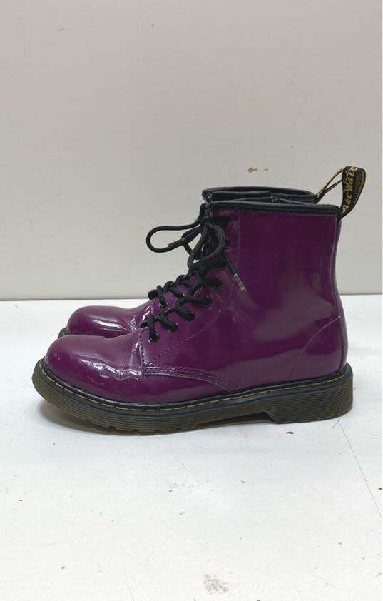 Dr. Martens Delaney Purple Patent Leather Combat Boots Women's Size 5 image number 3