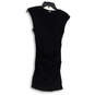 Womens Black Scoop Neck Sleeveless Ruched Knee Length Bodycon Dress Size M image number 1