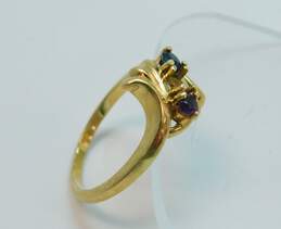 14K Yellow Gold Sapphire & Amethyst Bypass Ring 4.1g alternative image