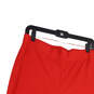 Womens Red Flat Front Pocket Stretch Pull-On Trouser Pants Size Large image number 3