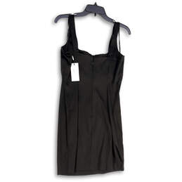 NWT Womens Black Sleeveless Back Zip Square Neck Sheath Dress Size 4 alternative image