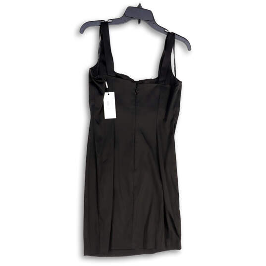 NWT Womens Black Sleeveless Back Zip Square Neck Sheath Dress Size 4 image number 2