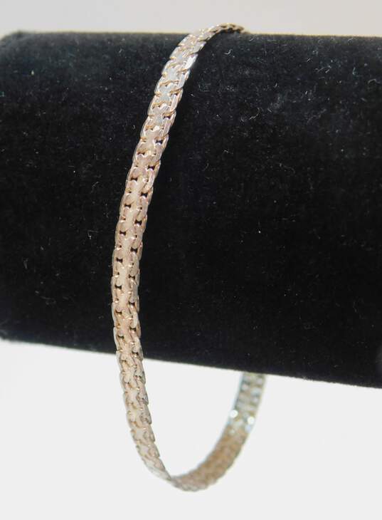 Artisan 925 Stamped Textured Bismarck Chain Layering Necklaces & Bracelet Set 23g image number 3