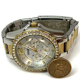 Designer Fossil Riley ES-3204 Two-Tone Stainless Steel Analog Wristwatch alternative image
