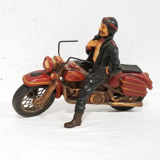 Vintage Harley Davidson Style American Flag Motorcycle Figurine