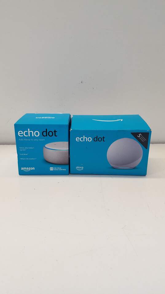 Bundle of 2 Assorted Amazon Echo Dot Speakers image number 1