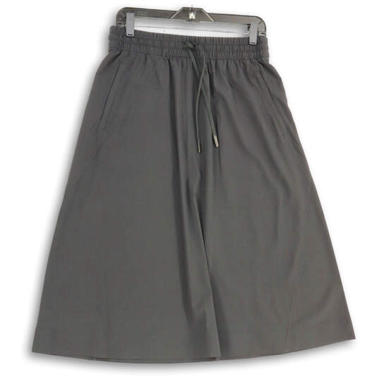 Womens Black Elastic Waist Slash Pocket Drawstring Palazzo Pants Size 8 image number 1