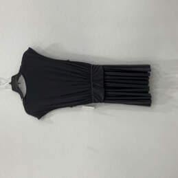NWT Womens Black Cupro Criss Cross Front Cap Sleeve Mini Dress Size XS alternative image