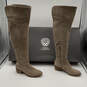 Womens VC-Bestan Gray Leather Side Zip Over The Knee Riding Boot Size 6.5 M image number 1