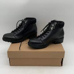 NIB Trotters Womens Black Leather Round Toe Block Heel Winter Boots Size 6.5 alternative image