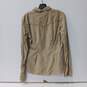 0039 Italy Women's Tan 100% Cotton Corduroy Button-Up Shirt Size M image number 2