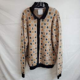 Percival Full Snap Button Long Sleeve Gambit Knit Cardigan Sweater Size 2XL