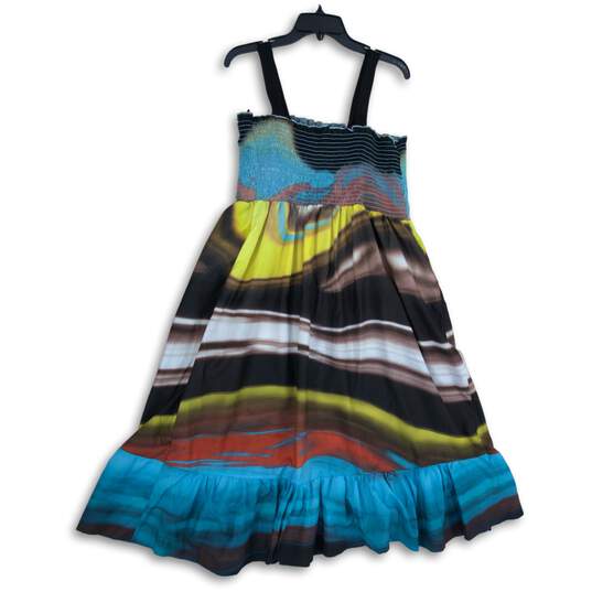 Ashley Stewart Womens Multicolor Smocked Sleeveless Fit & Flare Dress Size 22/24 image number 2
