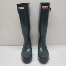 Hunter Original Gloss Gray Rain Boots Size 7M/8F