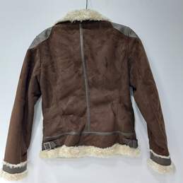 Women's Brown Dressbarn Brow Leather Jacket Size S alternative image